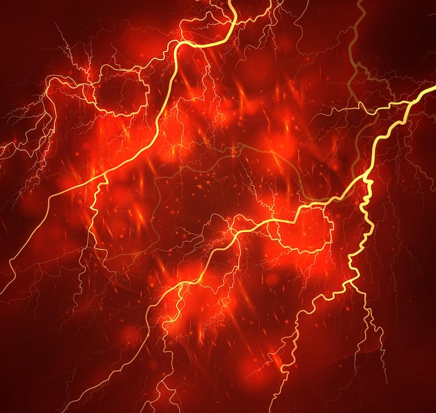 A bright lightning in the dark sky Vector image