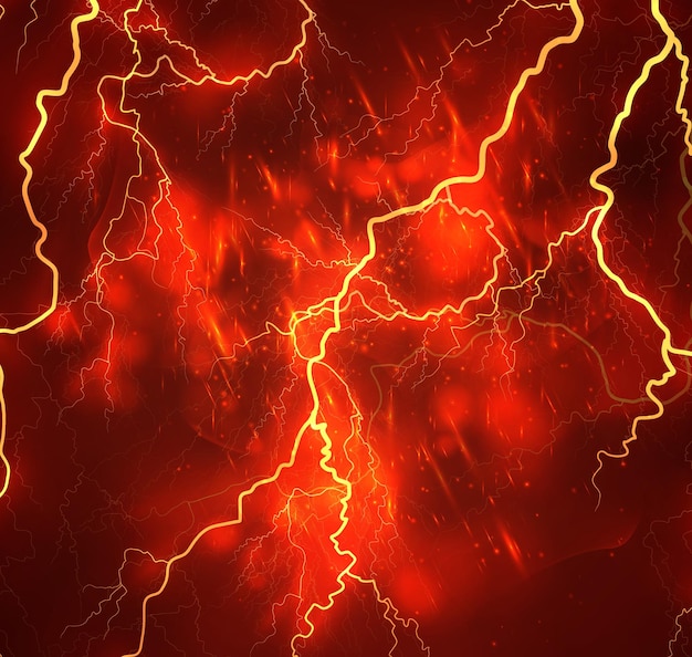 A bright lightning in the dark sky Vector image