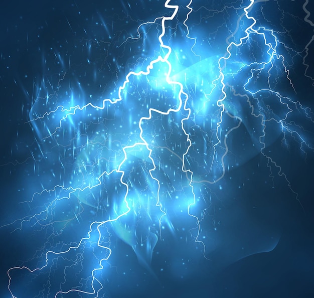 A bright lightning in the dark sky Vector image