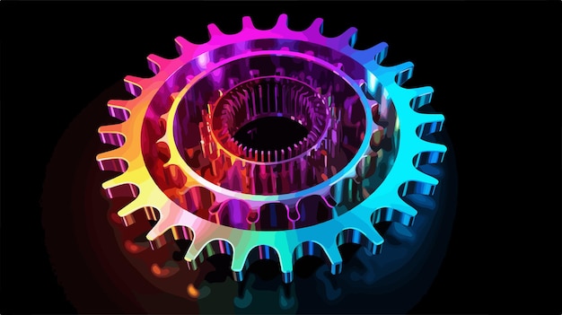 Bright Mesh Intellect Gears with Glow Effect Abstract Background