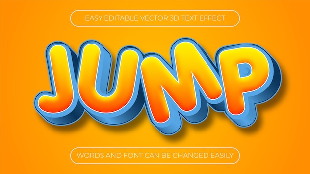 A bright orange and blue jump text effect