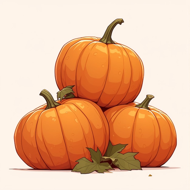 Bright Orange Pumpkins with Thick Stems