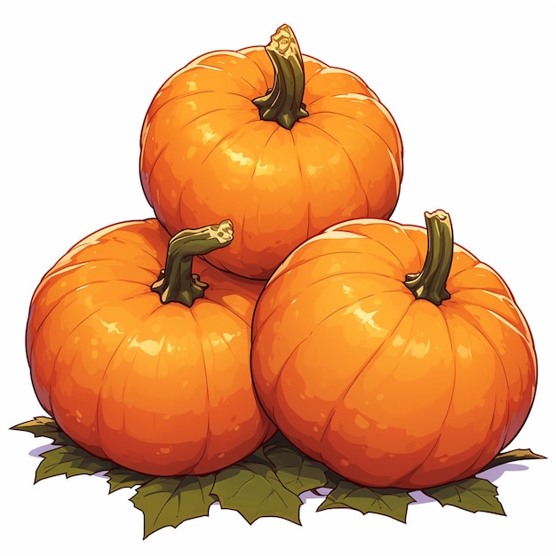 Bright Orange Pumpkins with Thick Stems