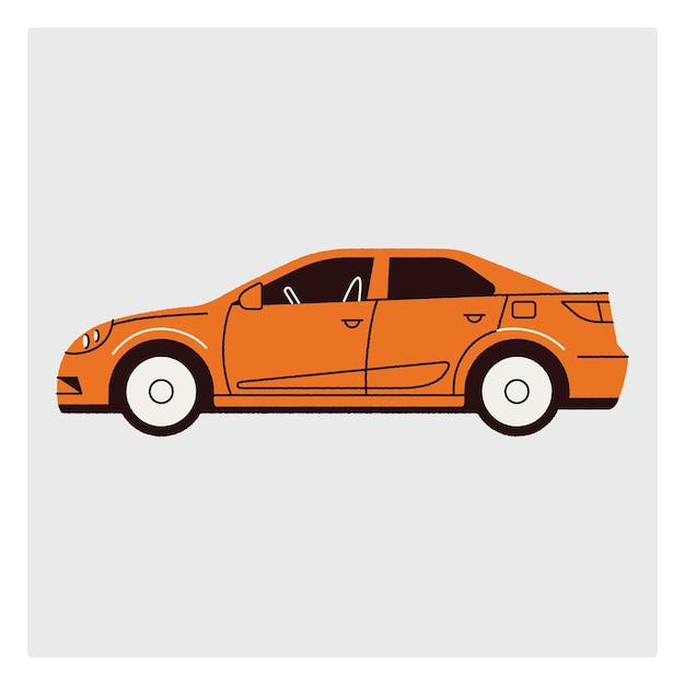 Bright orange sedan