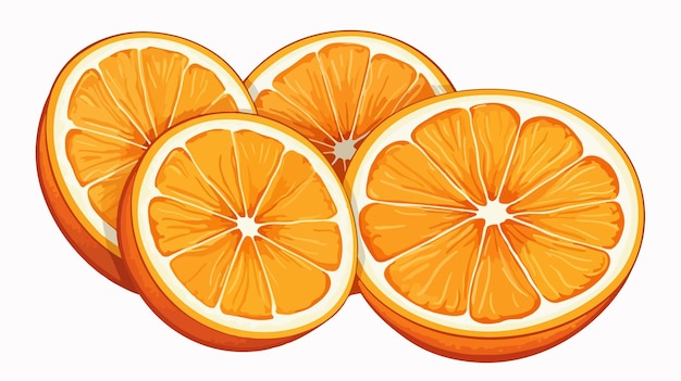 Bright Orange Slices Cartoon Vector Illustration Isolated