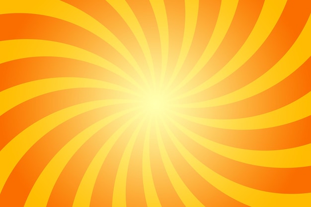 Bright orange spiral rays background