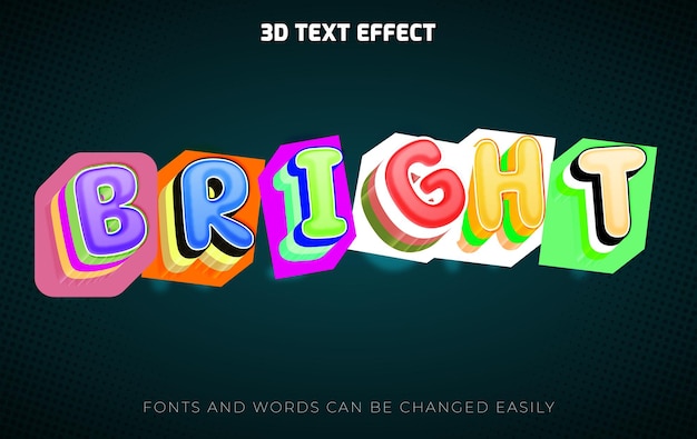 Vector bright paper cut 3d editable text effect style