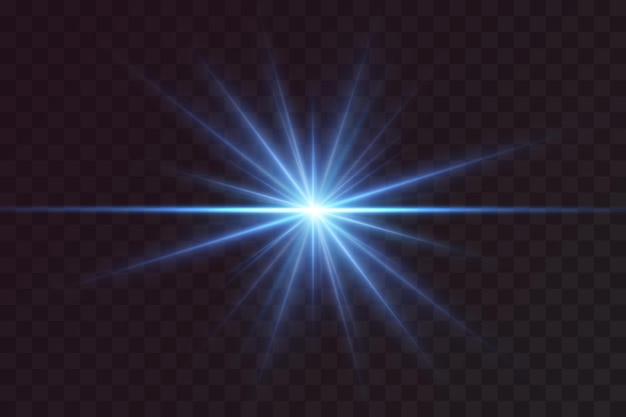 Bright particles, burning blue lights, stars, lasers. Vector.Light lights flash.