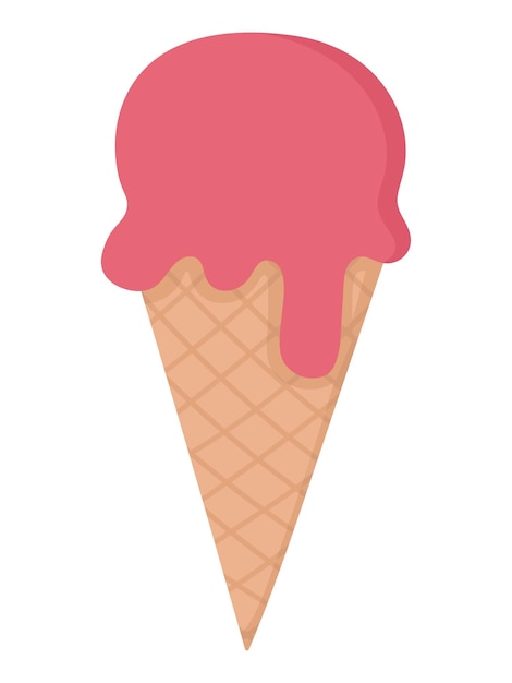 Bright pattern of ice cream. Flat doodle clipart. All objects are repainted.