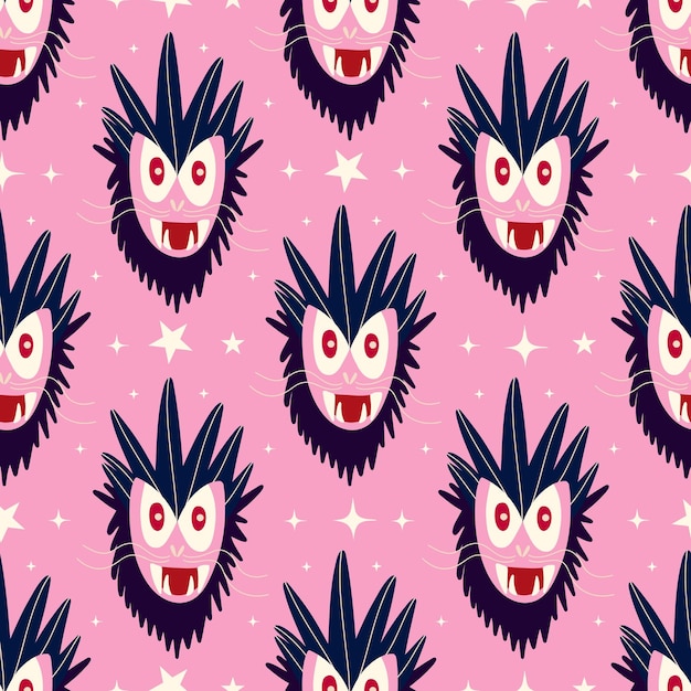 a bright pattern with a magical dragon Halloween pattern with magical mystical animals