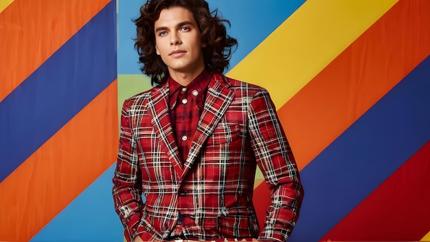 Vector bright plaid bold plaid patterns with vibrant