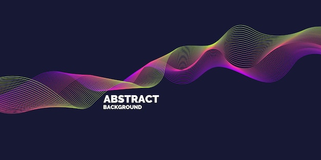 Bright poster with dynamic waves. Vector illustration minimal flat style