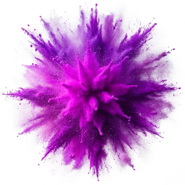 Vector bright purple paint color powder festival explosion burst