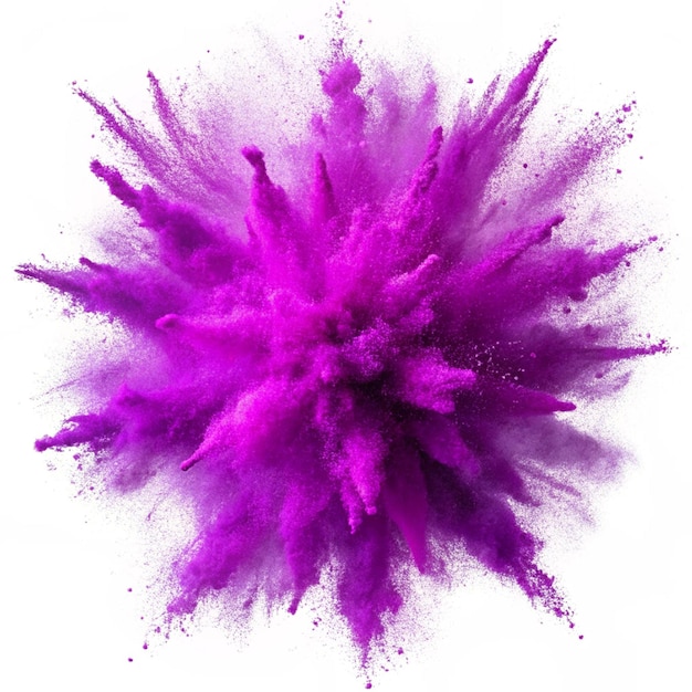 Vector bright purple paint color powder festival explosion burst