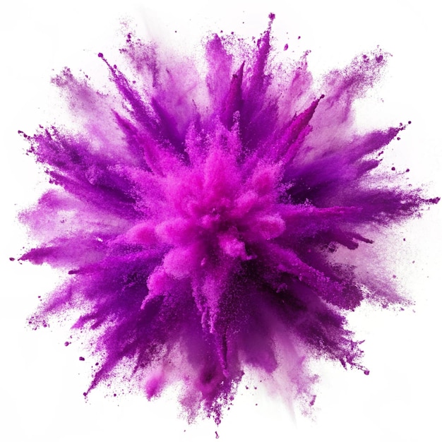 Vector bright purple paint color powder festival explosion burst