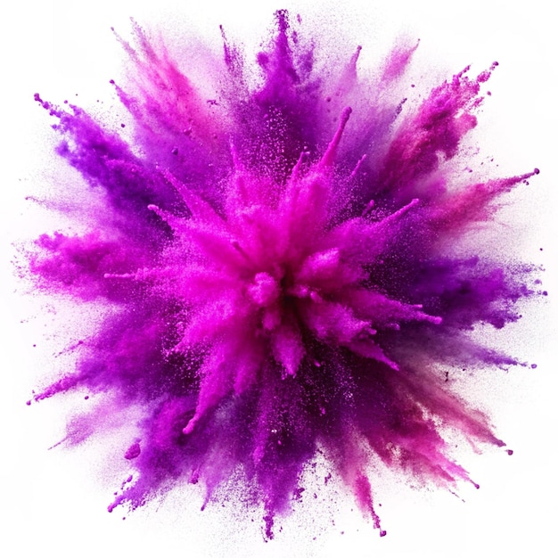 Vector bright purple paint color powder festival explosion burst