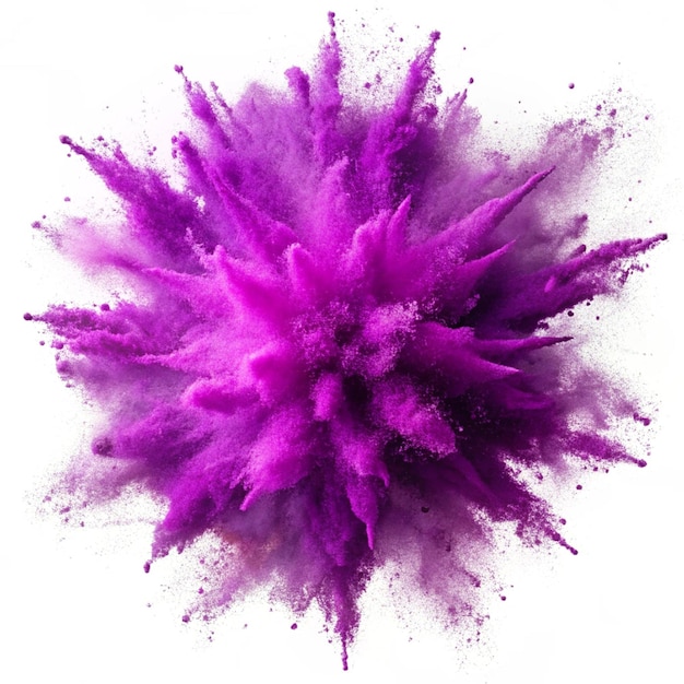 Vector bright purple paint color powder festival explosion burst