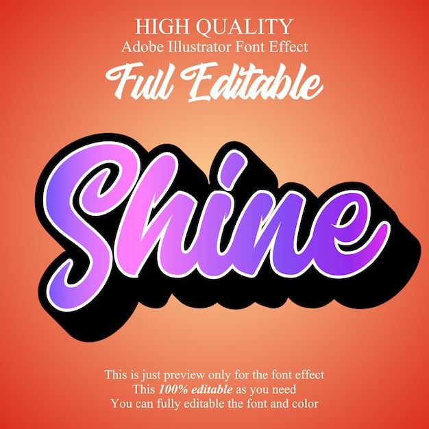 bright purple script editable typography font effect