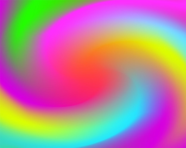 Bright rainbow color swirl abstract background. Vector twist wallpaper design. Shiny blur and smooth backdrop.