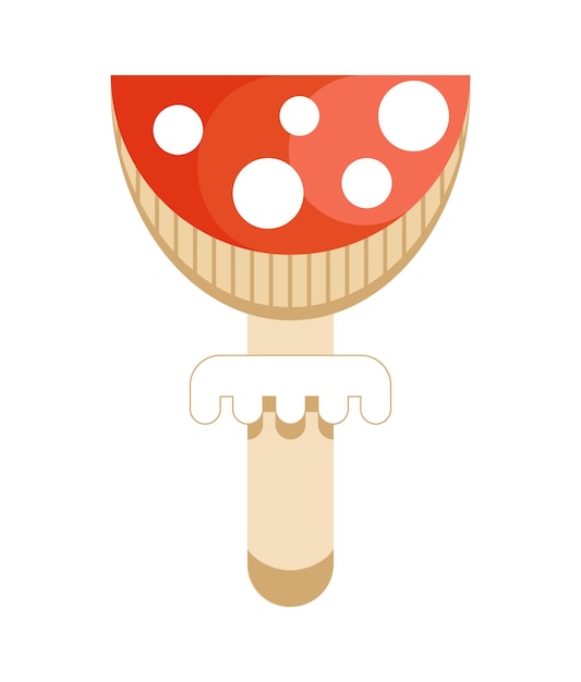 Bright red fly agaric with a skirt and red polka dots