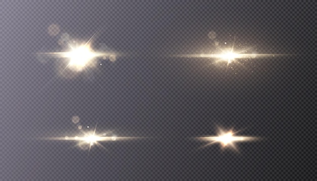 Bright star light effect. flash png. Light effect for vector illustration. Bright sun with glare.