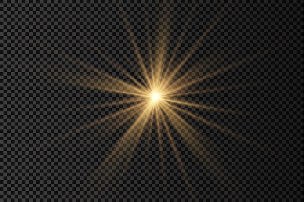 Bright Star. The star burst with brilliance. Yellow glowing light