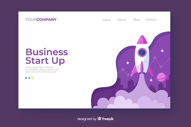 Bright start up landing page