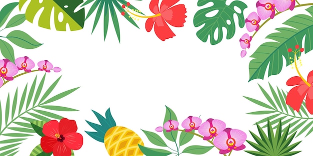 Bright tropical background with empty space for text Vector illustration