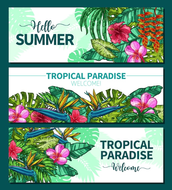 Bright Typographical Summer Horizontal Banners