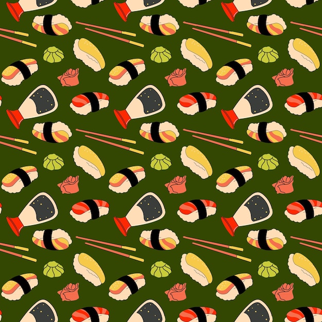 Bright vector illustration of Asian food