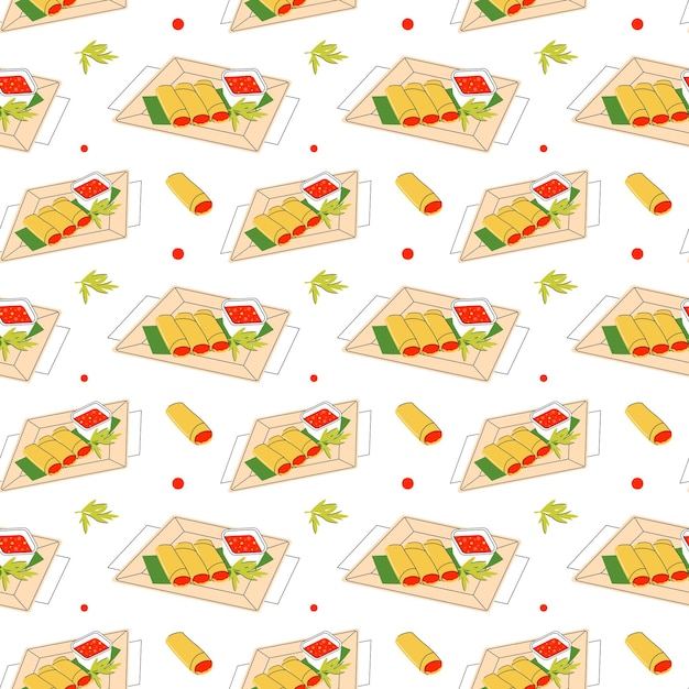 Bright vector illustration of Asian food