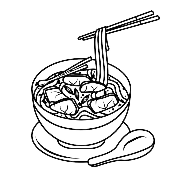 Bright vector illustration of Asian food