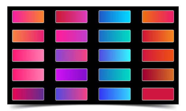 Bright vibrant set of gradients background, soft and vibrant smooth colors