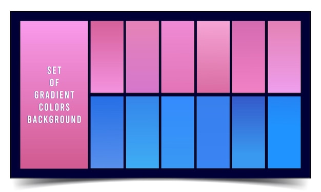 Bright vibrant set of gradients, beautiful multicolor gradient collection, screen design for mobile