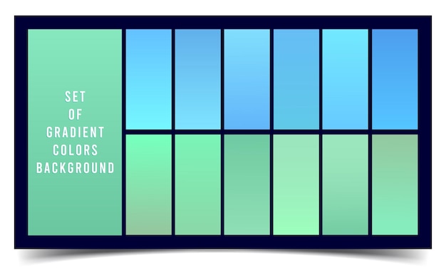 Bright vibrant set of gradients, beautiful multicolor gradient collection, screen design for mobile
