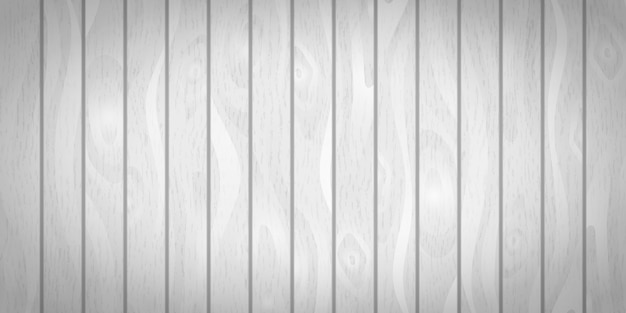 Vector bright white realistic wooden boards with texture