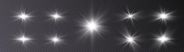 Bright white star Bright sun. light sunlight. light effect. png vector.