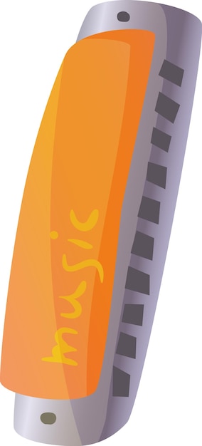 Vector a brightly colored harmonica lies on a flat surface its orange cover gleaming under the light symbolizing the fun and creativity of playing music