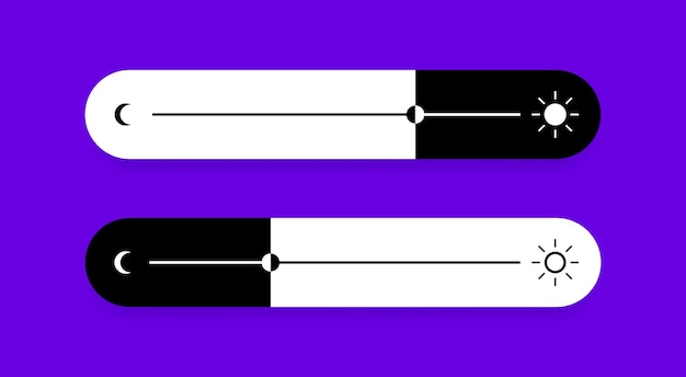 Brightness slider level control Contrast and brightness adjustment Design concept for mobile app web page Vector illustration