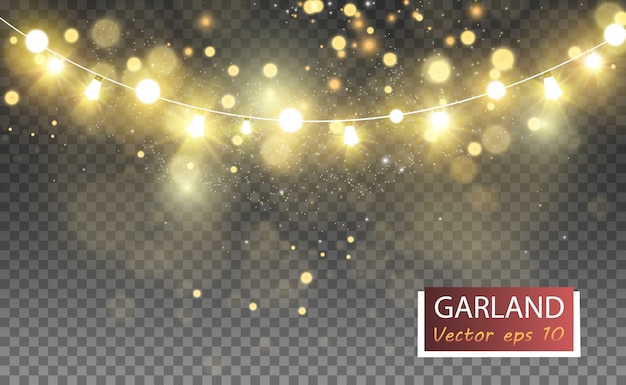 Brilliant gold dust shine. Glittering shiny ornaments for background. illustration.