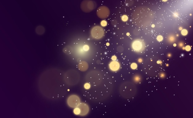 Brilliant gold dust vector shine Glittering shiny ornaments for background Vector illustration