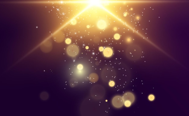 Brilliant gold dust vector shine Glittering shiny ornaments for background Vector illustration