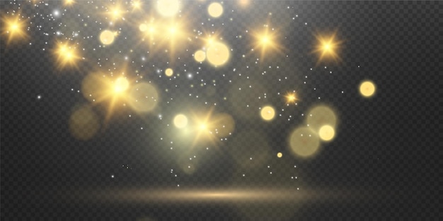 Brilliant gold dust vector shine. Glittering shiny ornaments for background. Vector illustration.