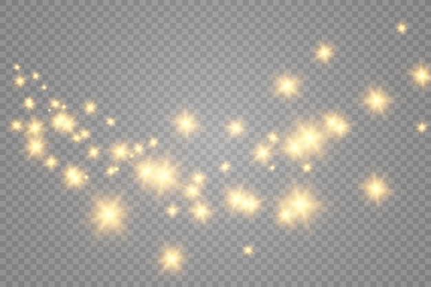 Brilliant gold dust vector shine. Glittering shiny ornaments for background. Vector illustration.