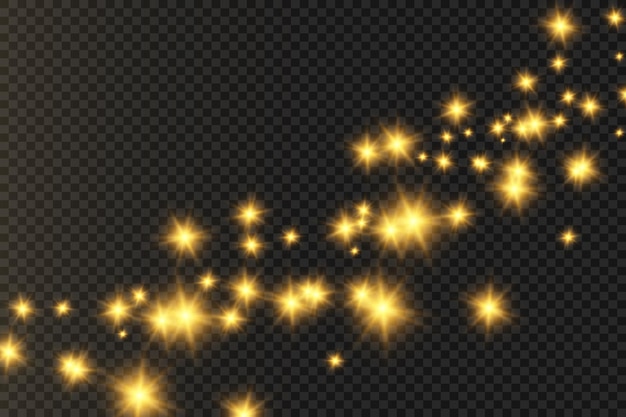 Brilliant gold dust vector shine. Glittering shiny ornaments for background. Vector illustration.