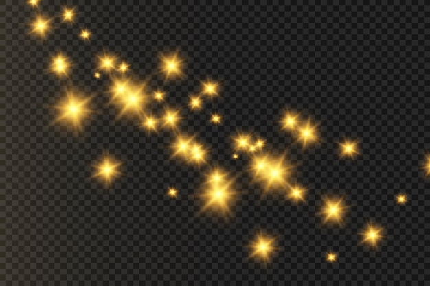 Brilliant gold dust vector shine. Glittering shiny ornaments for background. Vector illustration.