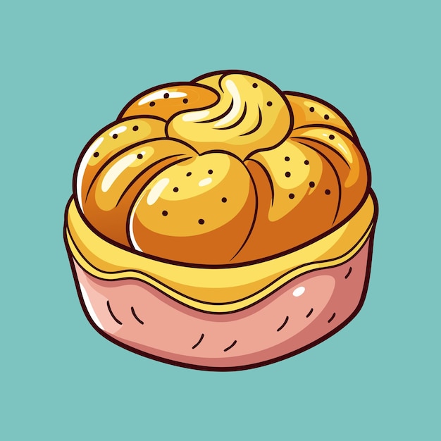 Brioche Artful Design Food Vector Illustration