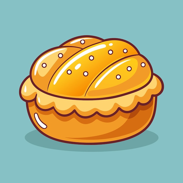 Brioche and Cheese Food Vector Illustration