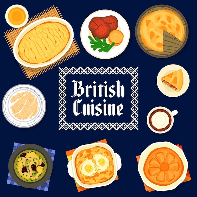 British cuisine English food dishes menu cover