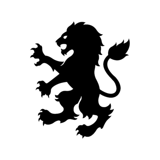 British Lion animal Silhouette Vector Illustration